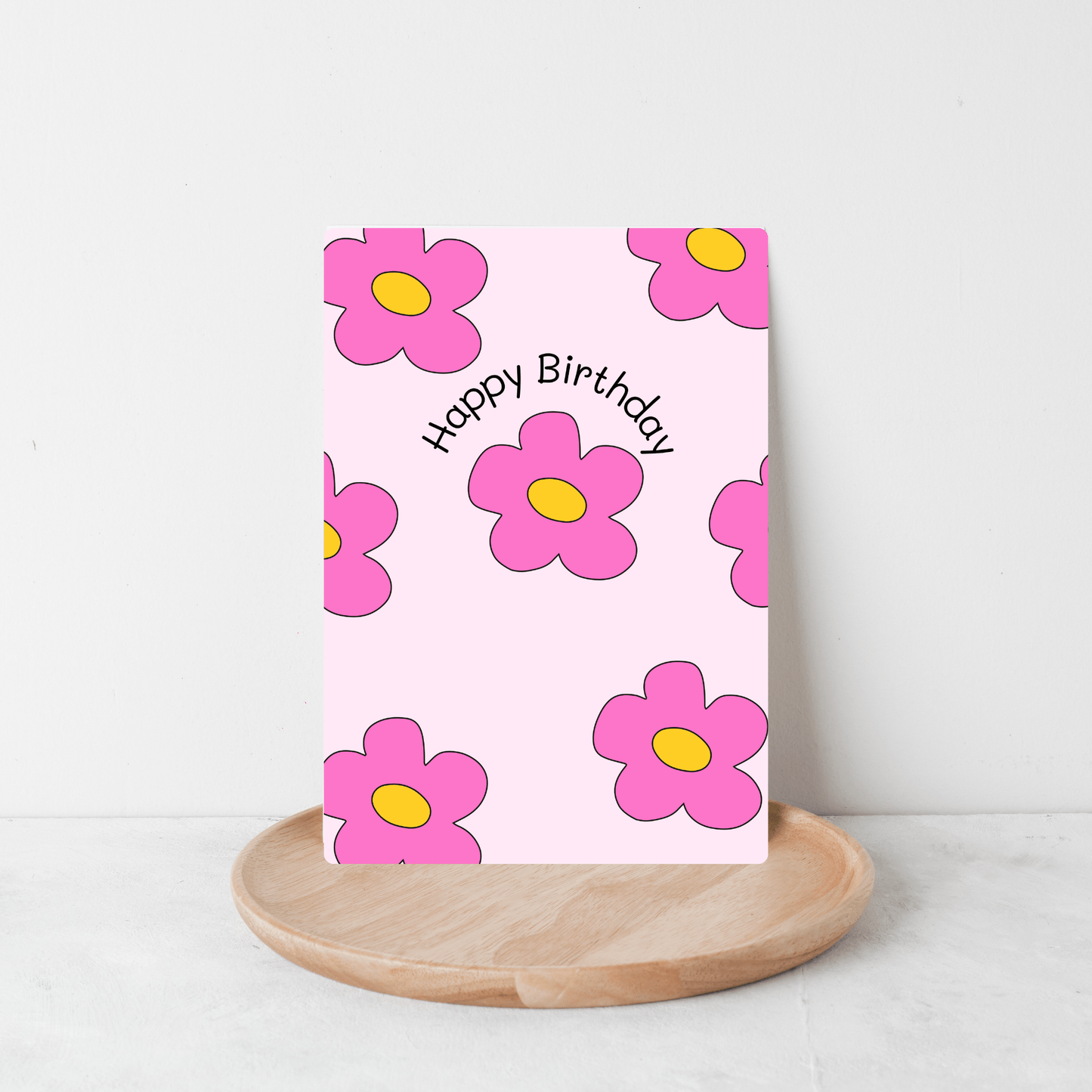 Happy Birthday Pink Daisies Card - October Studio Designs