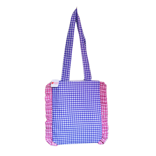 Purple & Pink Gingham Tote Bag