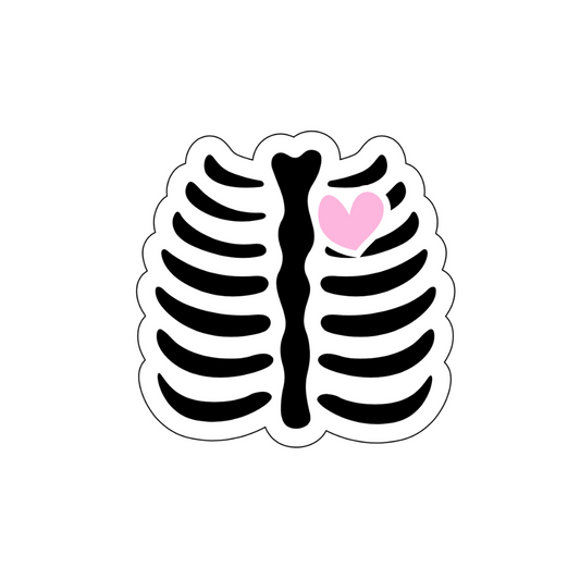 Skeleton Heart Sticker