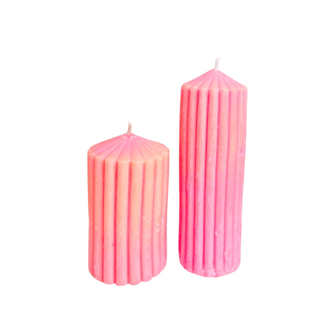 Strawberry & Rhubarb Pillar Candles