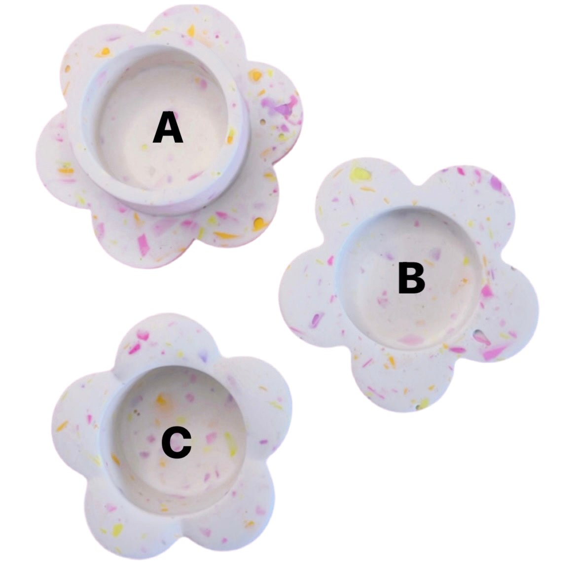 Terrazzo Daisy Tealights