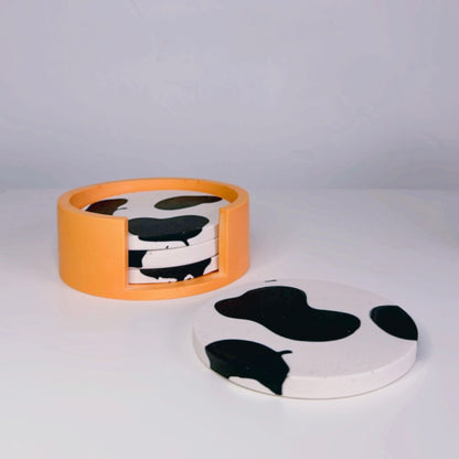 Cow Print Coaster Set