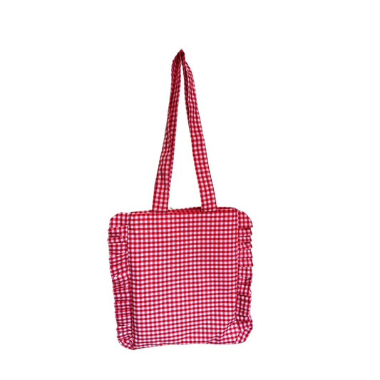 Red Gingham Tote Bag