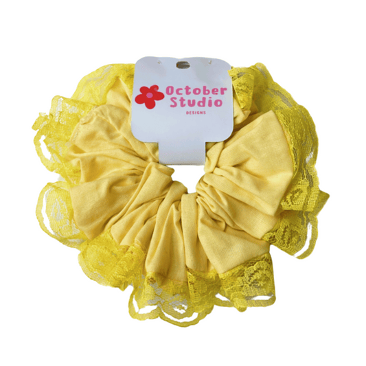 Yellow Lace Scrunchie