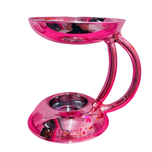 Pink Metallic Glass Wax Burner