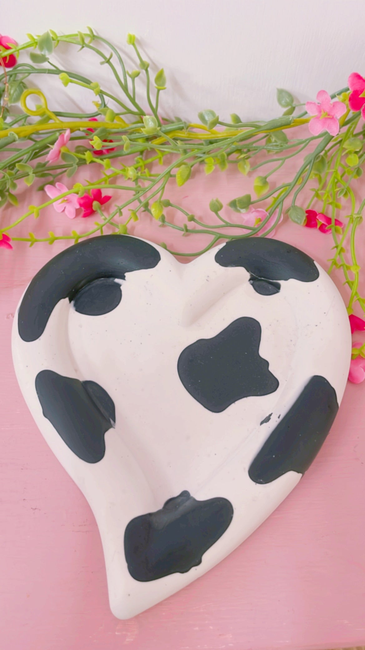 Cow Print Heart Coaster