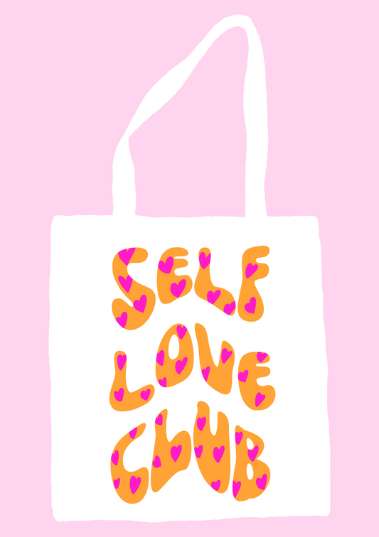 Self love club tote bag