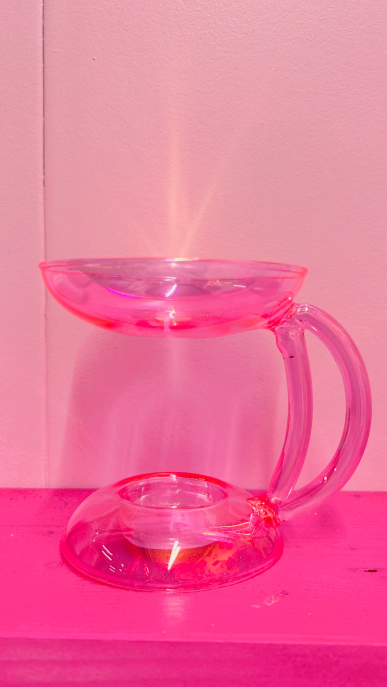 Pink Clear Glass Wax Burner
