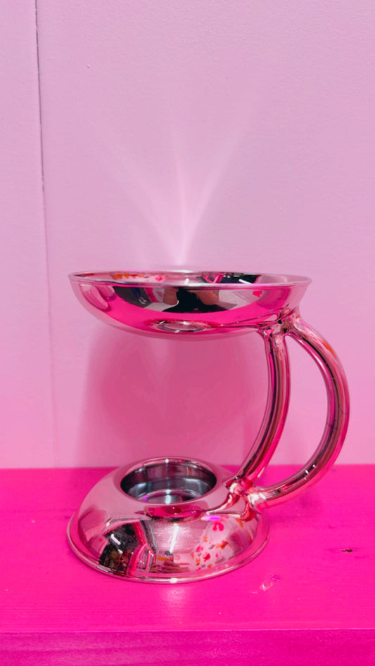 Pink Metallic Glass Wax Burner