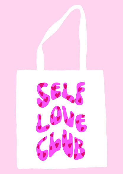 Self love club tote bag